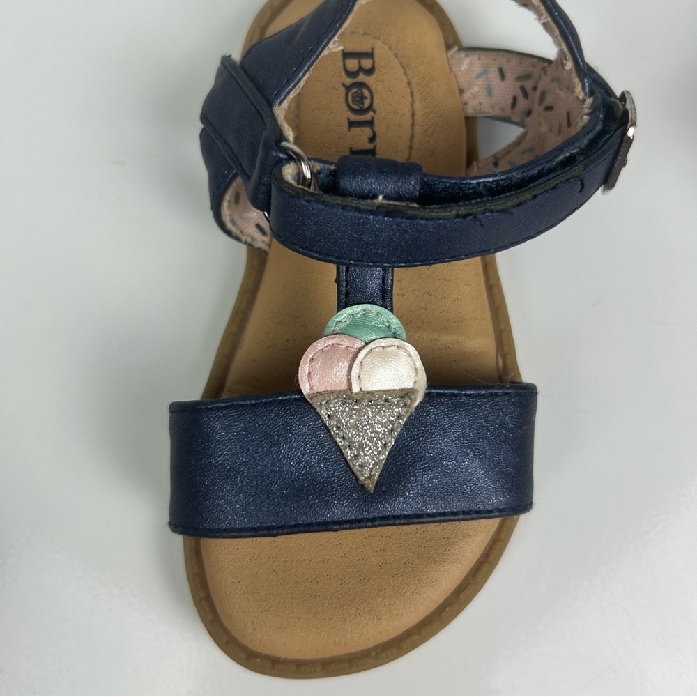 Born Sprinkles navy blue T sandal with ice cream cone toddler size 6 - Picture 13 of 16